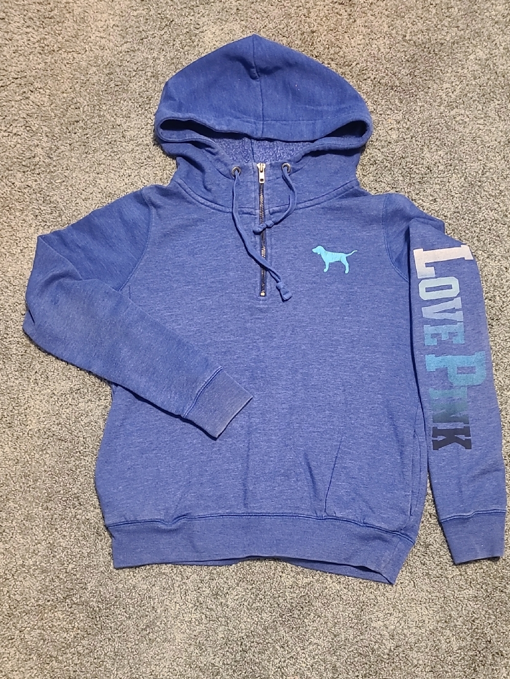 Victoria's Secret PINK 1/2 Zip Blue Graident Sweatshirt